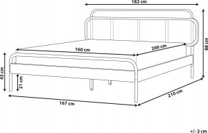 Beliani Łóżko drewniane 160 x 200 cm ciemne BOUSSICOURT 3