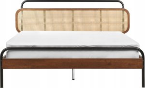 Beliani Łóżko drewniane 160 x 200 cm ciemne BOUSSICOURT 4