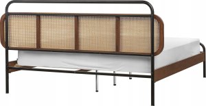 Beliani Łóżko drewniane 160 x 200 cm ciemne BOUSSICOURT 5