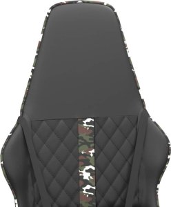 Fotel vidaXL Masujący fotel gamingowy, moro-czarny, sztuczna skóra 9