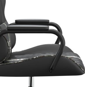 Fotel vidaXL Masujący fotel gamingowy, moro-czarny, sztuczna skóra 10