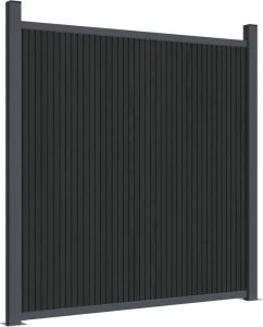 vidaXL Panel ogrodzeniowy z 2 słupkami, szary, 180x186 cm, WPC 2