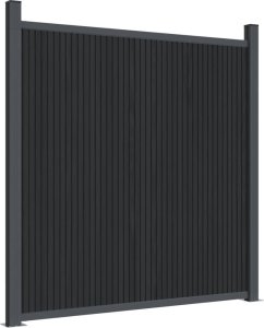 vidaXL Panel ogrodzeniowy z 2 słupkami, szary, 180x186 cm, WPC 6
