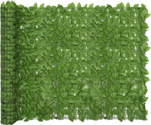 vidaXL Parawan balkonowy, zielone liście, 300x150 cm 2
