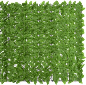 vidaXL Parawan balkonowy, zielone liście, 300x150 cm 3
