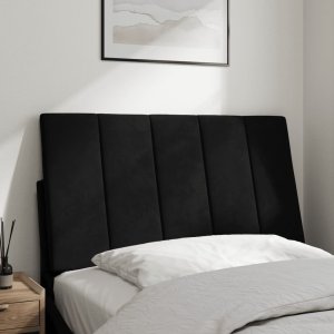 vidaXL Poduszka na wezgłowie, czarna, 80 cm, aksamitna 3