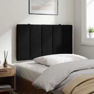 vidaXL Poduszka na wezgłowie, czarna, 80 cm, aksamitna 4