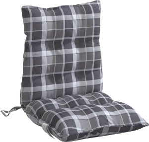 vidaXL Poduszki na krzesła z niskim oparciem, 6 szt., w szarą kratę 4