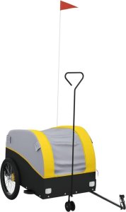 vidaXL Przyczepka rowerowa, czarno-żółta, 45 kg, żelazo 2