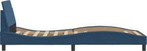 vidaXL Rama łóżka z zagłówkiem, niebieska, 80x200 cm, obita tkaniną 5