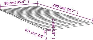 vidaXL Stelaż do łóżka, 90 x 200 cm, lite drewno sosnowe 9
