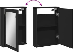 vidaXL Szafka łazienkowa z lustrem, czarna, 42x12x60 cm 8