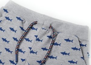 vidaXL Szorty dziecięce ze sznurkiem ściągającym, jasnoszary melanż, 116 3