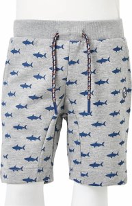 vidaXL Szorty dziecięce ze sznurkiem ściągającym, jasnoszary melanż, 116 8