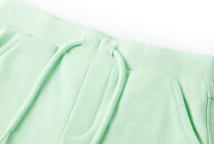 vidaXL Szorty dziecięce ze sznurkiem ściągającym, jasnozielone, 128 3