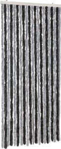 vidaXL Zasłona przeciwko owadom, szaro-czarna, 90x220 cm, szenilowa 2