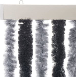 vidaXL Zasłona przeciwko owadom, szaro-czarna, 90x220 cm, szenilowa 4