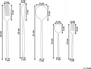 Beliani Zestaw sztućców 30 elementów czarny RIGATONI 6