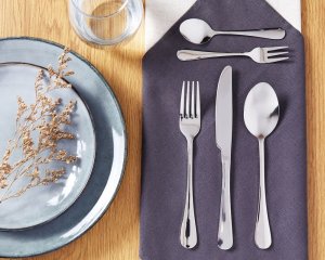 Beliani Zestaw sztućców 30 elementów srebrny FUSILLI 2