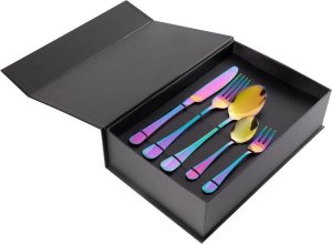 Beliani Zestaw sztućców 30 elementów wielokolorowy FUSILLI 4