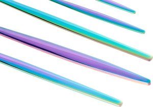 Beliani Zestaw sztućców 30 elementów wielokolorowy RIGATONI 3