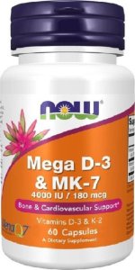 NOW Foods Now Foods Mega D3 4000 IU + K2 MK-7 180 mcg - 60 kapsułek 1