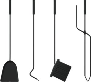 vidaXL 5-częściowy zestaw akcesoriów do kominka, 18x56 cm, stal 9