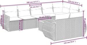 vidaXL 9-częściowy zestaw mebli ogrodowych z poduszkami, beżowy, polirattan 8