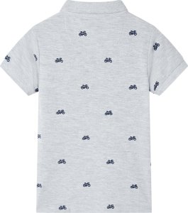 vidaXL Dziecięca koszulka polo, szary melanż, 140 2