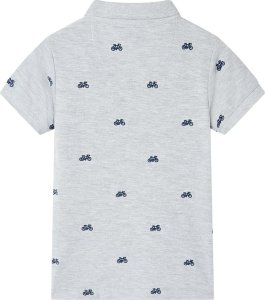 vidaXL Dziecięca koszulka polo, szary melanż, 128 2