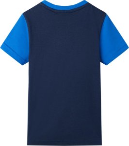 vidaXL Koszulka dziecięca z krótkimi rękawami, niebiesko-granatowa, 116 2