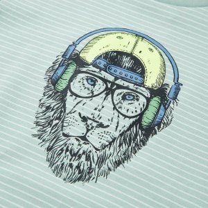 vidaXL Koszulka dziecięca w paski, jasna mięta, 128 4