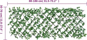 vidaXL Kratka ze sztucznym bluszczem, rozsuwana, zielona, 186x70 cm 6