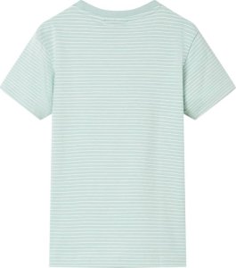 vidaXL Koszulka dziecięca w paski, jasna mięta, 140 2