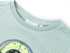 vidaXL Koszulka dziecięca w paski, jasna mięta, 140 3