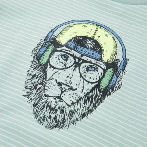 vidaXL Koszulka dziecięca w paski, jasna mięta, 140 4