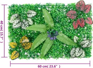 vidaXL Maty ze sztucznymi roślinami, 6 szt., zielone, 40x60 cm 8