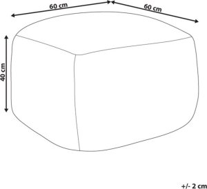 Beliani Puf wełniany 60 x 60 x 40 cm beżowy CHOIM 5
