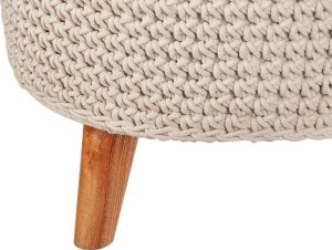 Beliani Stołek bawełniany makrama beżowy MARDAN 4