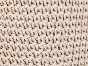 Beliani Stołek bawełniany makrama beżowy MARDAN 5