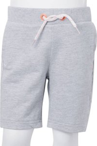 vidaXL Szorty dziecięce ze sznurkiem ściągającym, szare, 140 9