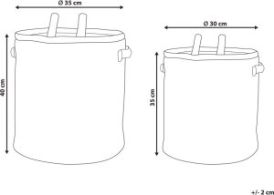 Beliani Zestaw 2 koszy bawełnianych beżowo-brązowy POMANG 8