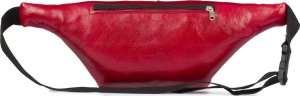Beltimore Męska saszetka biodrówka nerka na pas regulowana skóra eko gładka elegancka czerwona F51 3