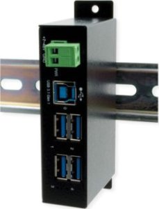 Exsys EXSYS EX-1504HMS 4-portowy metalowy HUB USB 3.2 Gen1 z ochroną przeciwprzepięciową EDS 15KV 1