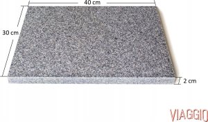 VIAGGIO KAMIEŃ DO PIZZY 30x40 + 2 ŁOPATKi + NÓŻ 2