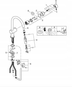 Bateria kuchenna Grohe Kitchen faucet with pull-out hose Grohe MINTA 32321DC2, stainless steel 4