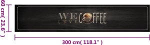 vidaXL vidaXL Dywanik kuchenny z napisem Coffee, 60x300 cm, aksamitny 5