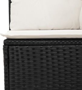 vidaXL 10-cz. zestaw wypoczynkowy do ogrodu, poduszki czarny rattan PE 6