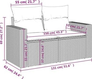 vidaXL 6-cz. zestaw wypoczynkowy do ogrodu, z poduszkami, brązowy 10