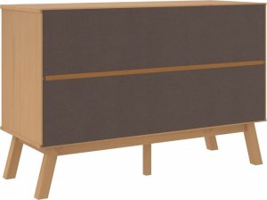 vidaXL Komoda, biało-brązowa, lite drewno sosnowe 9